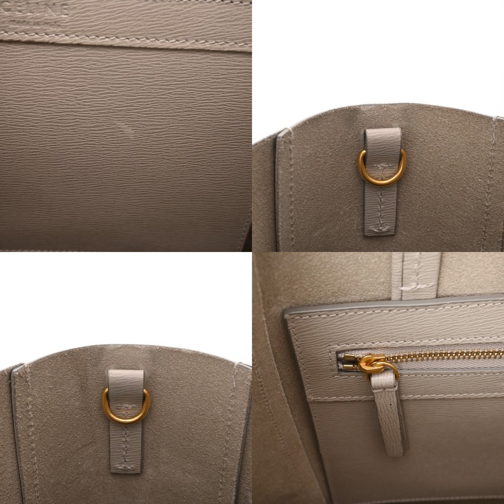 Celine Vertical Cabas Gray Leather Tote Bag - Picture 8 of 9